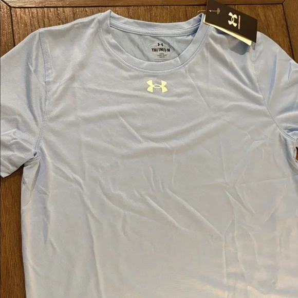 Lot of 2x NWT [Under Armour] Team Tech Short-Sleeve Shirt Carolina/Sky Blue Y M - Picture 6 of 12